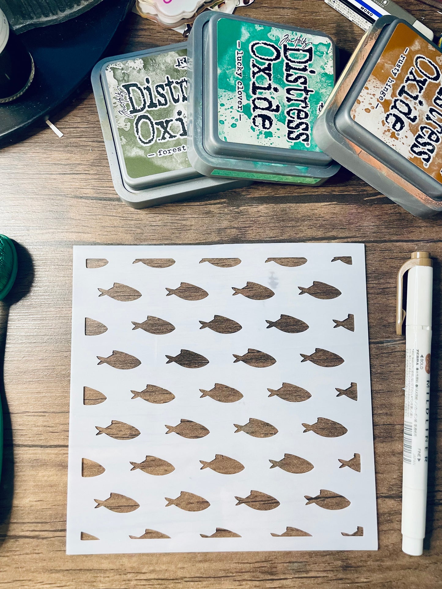 Fishing Pattern Stencil