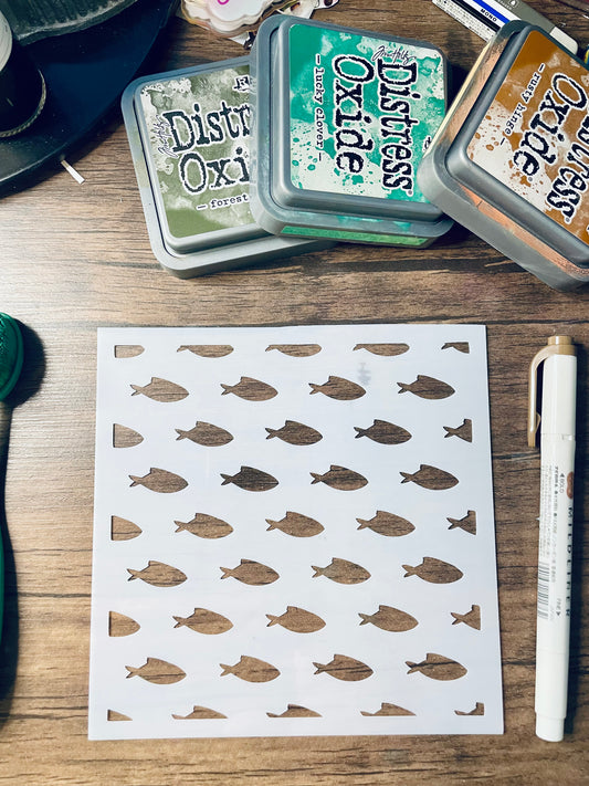 Fishing Pattern Stencil