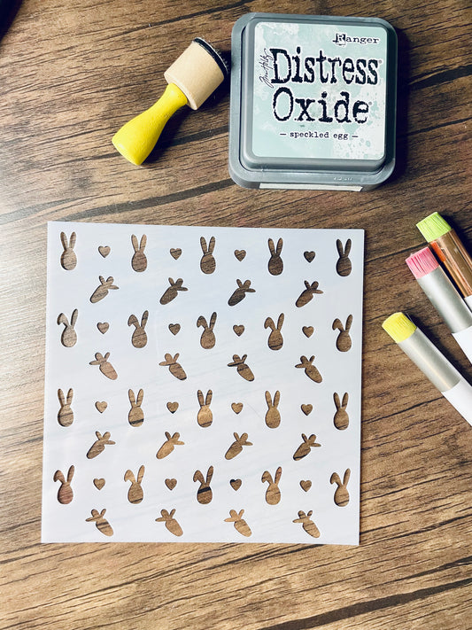 Rabbit Food Pattern Stencil