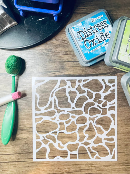 Pool Ripple Pattern Stencil