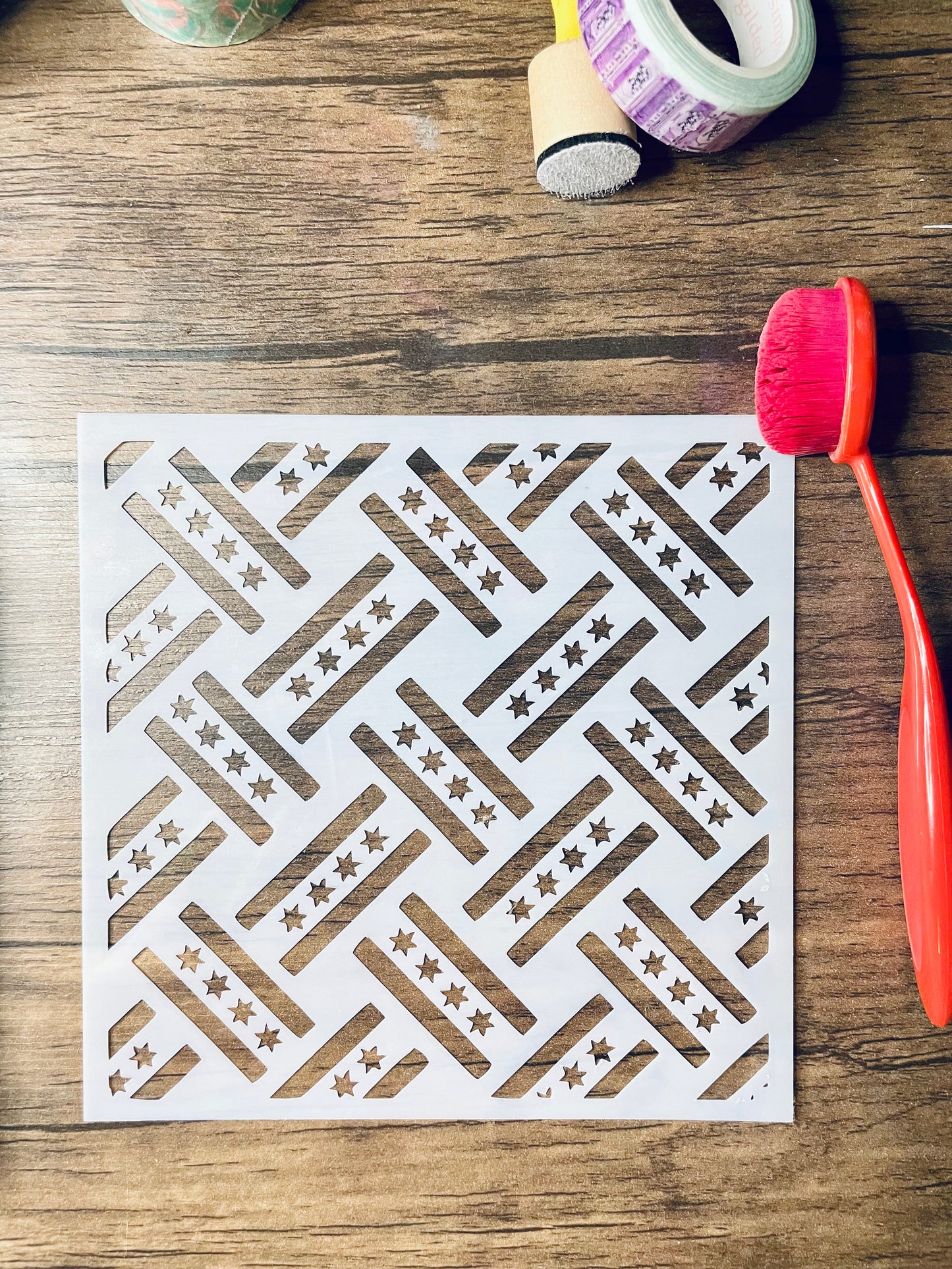 Chicago Flag Pattern Stencil