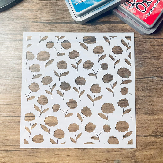 Flower Stems Pattern Stencil