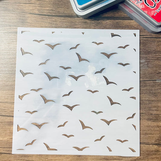Seagulls Flying Pattern Stencil