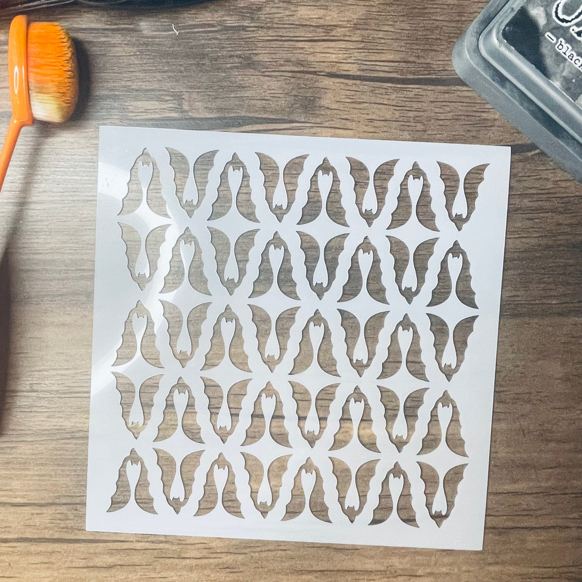 Bat X Pattern Stencil