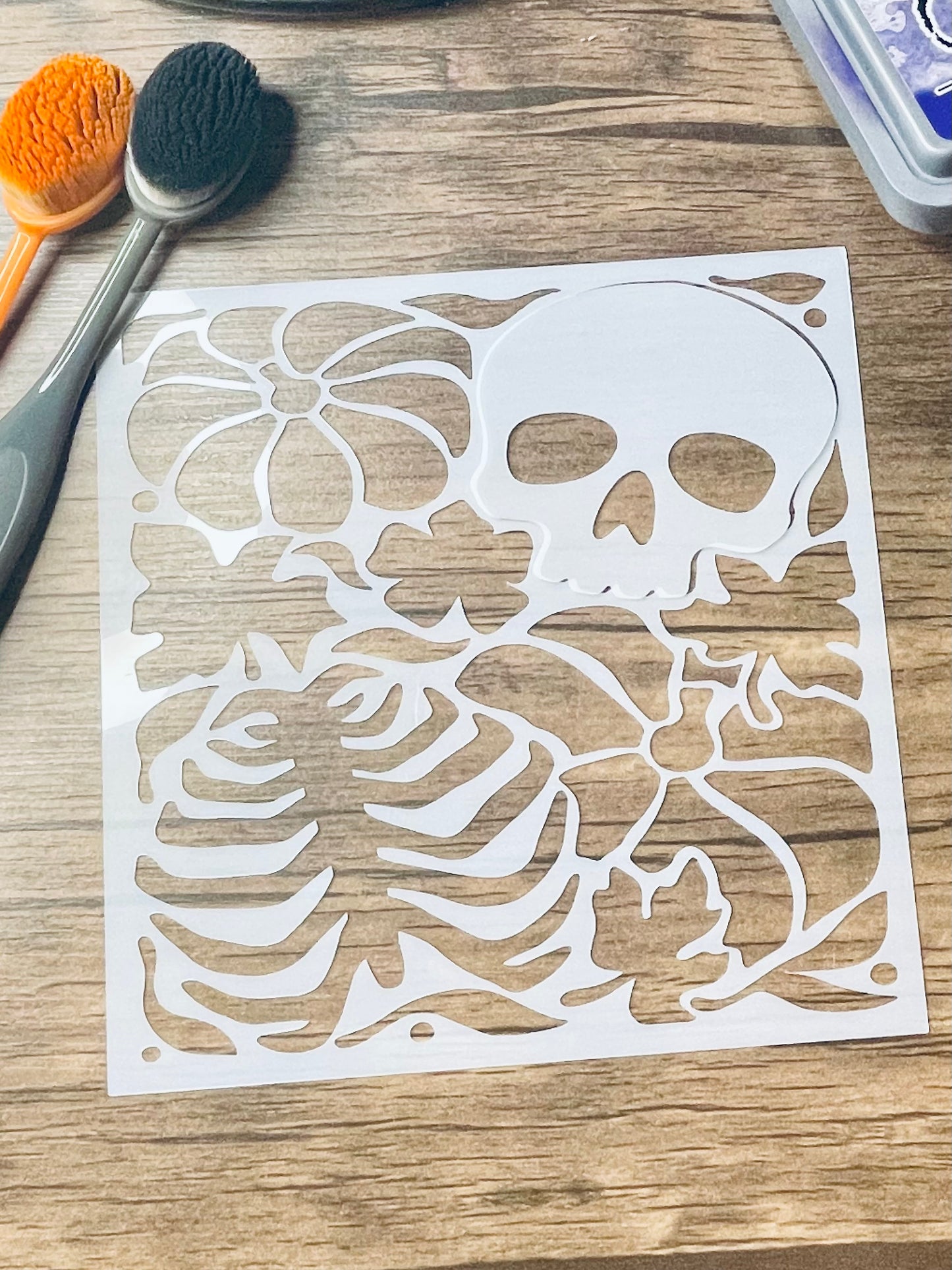 Bones & Pumpkin Retro Vibes Stencil