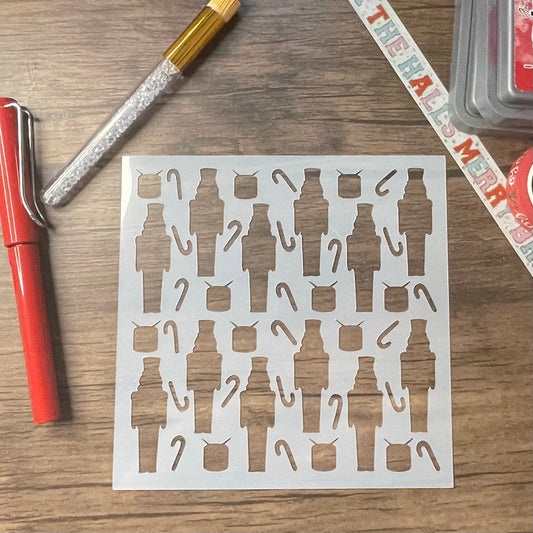 Nut cracker & Drums Pattern Stencil