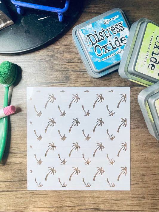 Tiny Palm Tree Pattern Stencil