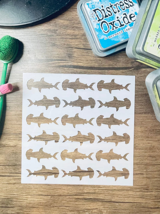 Hammerhead Shark Pattern Stencil