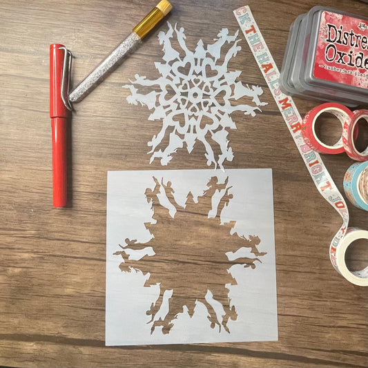 Nutcracker Snowflake Stencil