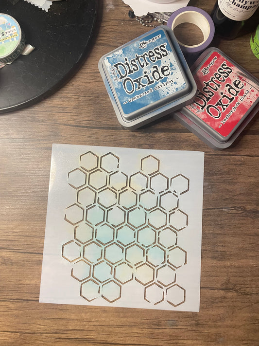 Open Hexagon Pattern Stencil