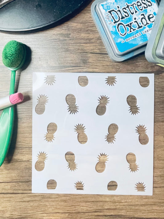 Pineapples All Over Pattern Stencil