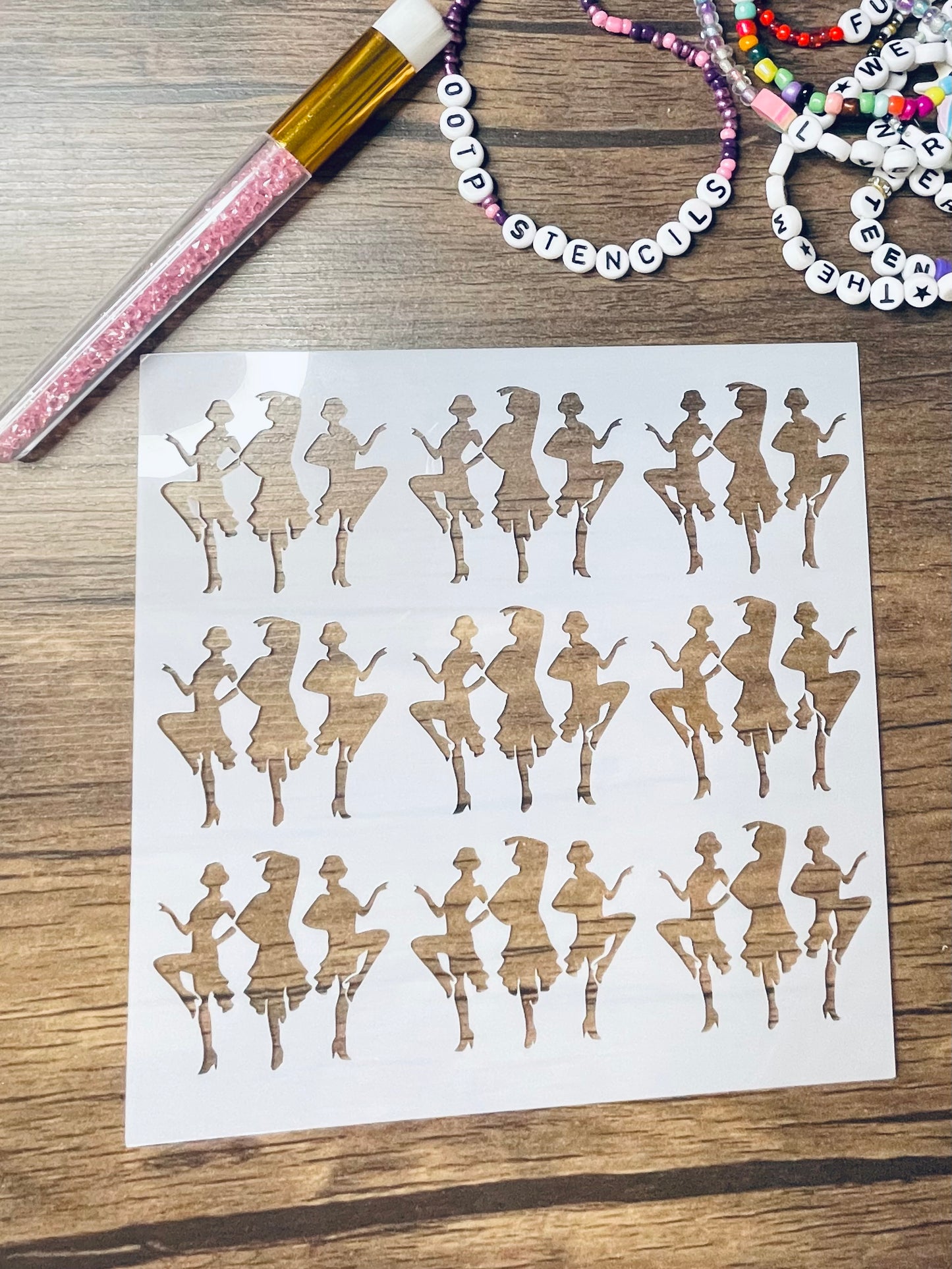 Kickline Pattern Stencil