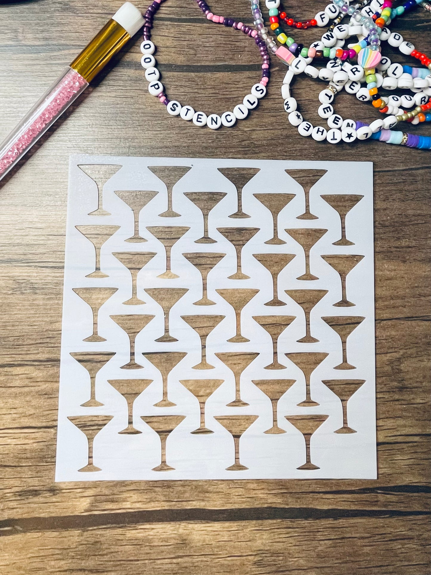 Martini Glass Pattern Stencil