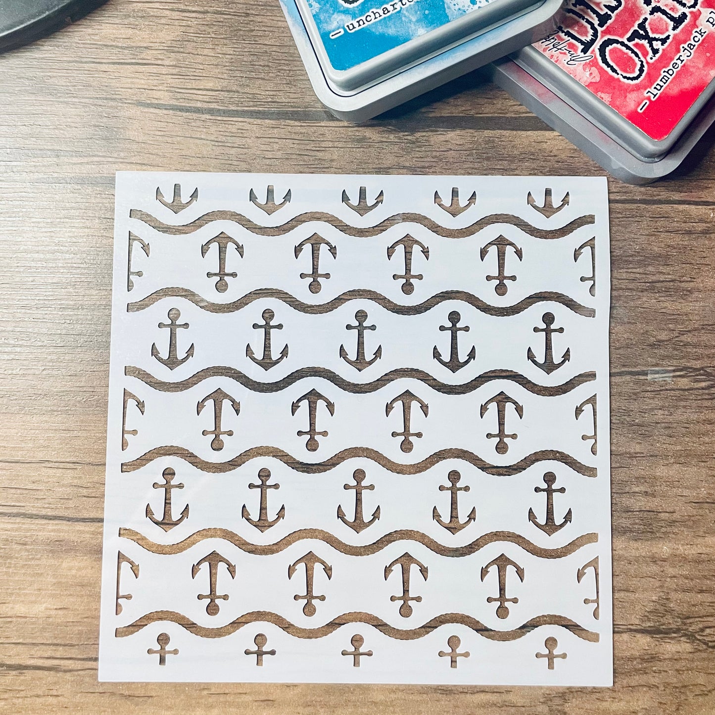 Anchor and Rope Pattern Stencil