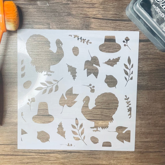 Turkey Time Pattern Stencil