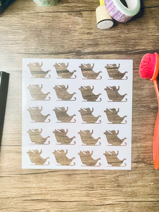 Santa's Sleigh Pattern Stencil