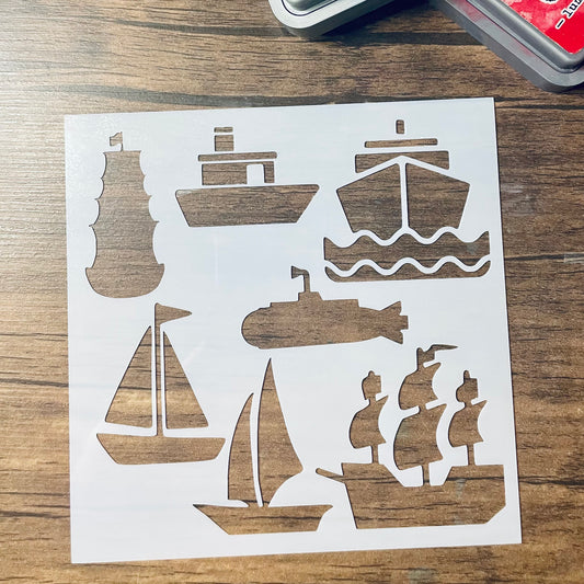 Boat Variety Stencil