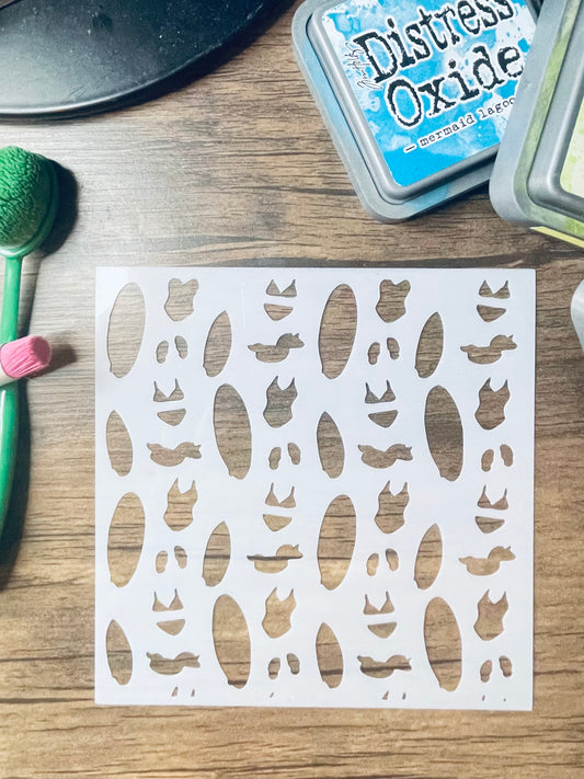Swimwear & Surf Pattern Stencil