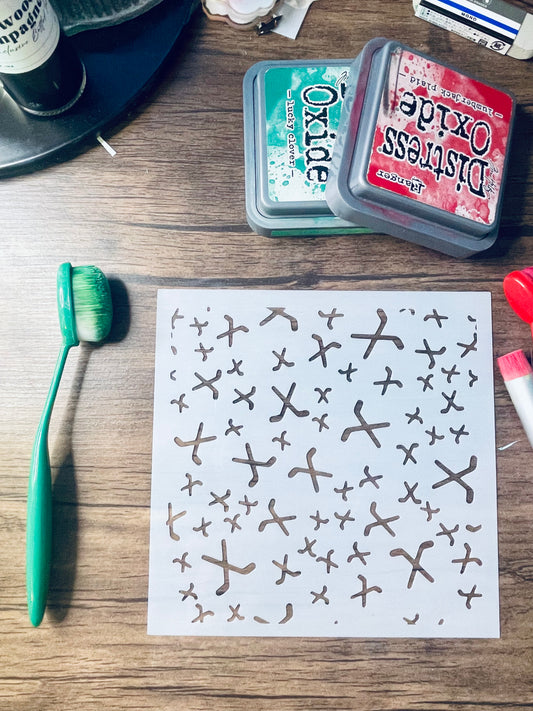 Tiny Hockey Sticks Pattern Stencil