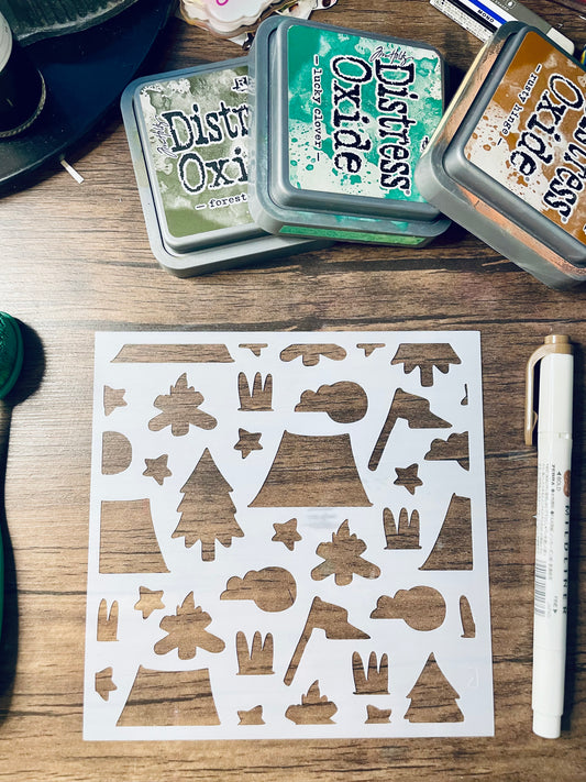 Campsite Pattern Stencil
