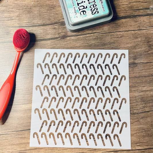 Mini Candy Cane Pattern Stencil