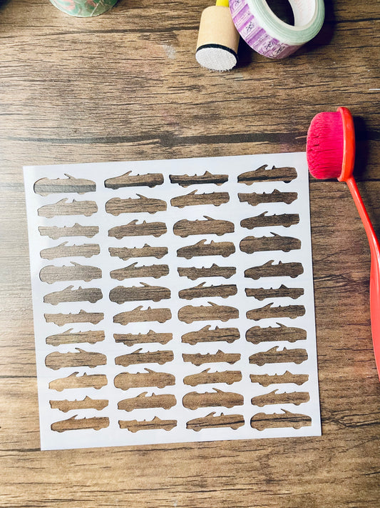 Cars Pattern Stencil