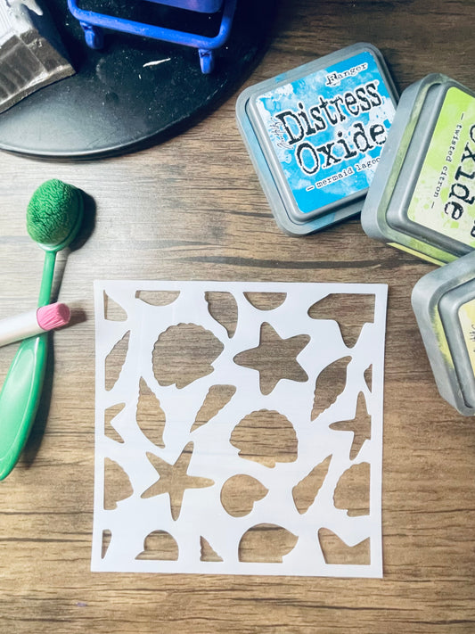 Large Seashell Pattern Stencil