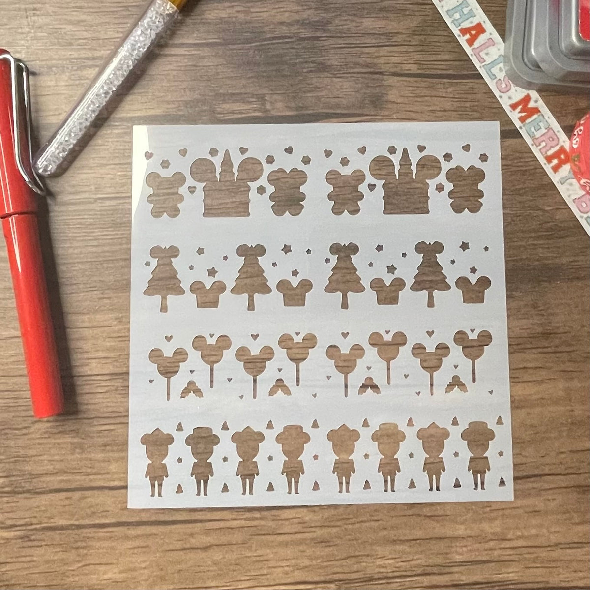 Mouse Holiday Washi Strips Stencil