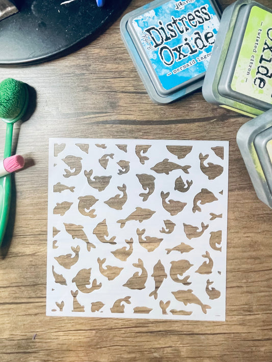 Dolphin Fun Pattern Stencil