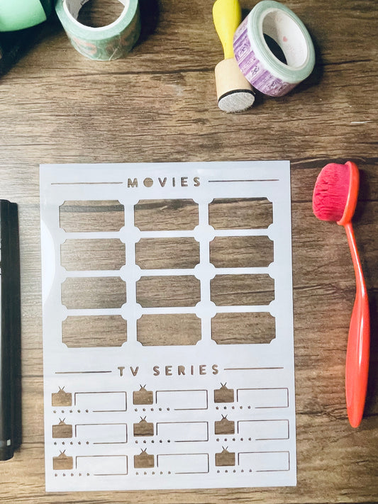 TV & Movie Tracker Layout Stencil