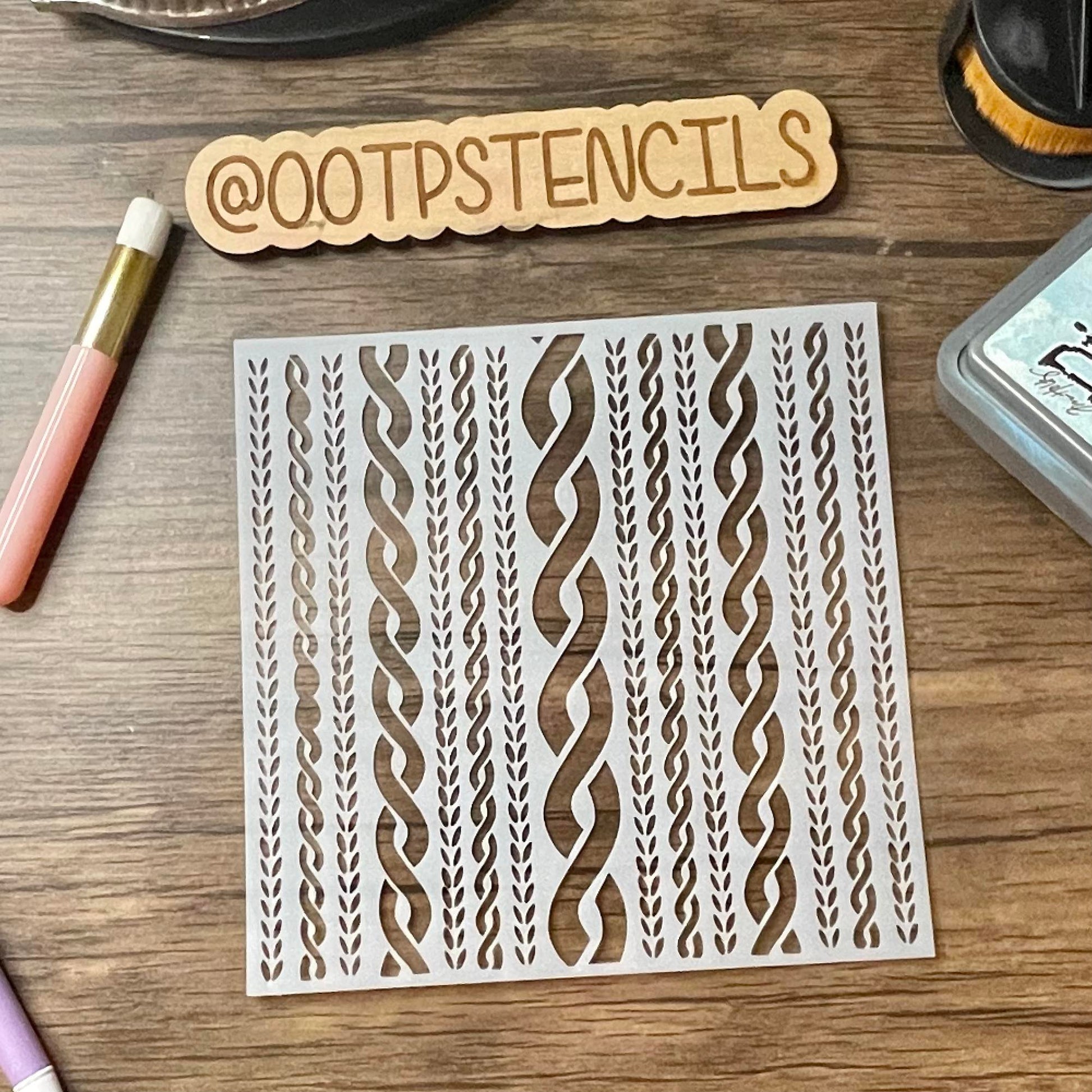 Cable Knit Pattern Stencil /Inking cover Planner/Bullet Journal