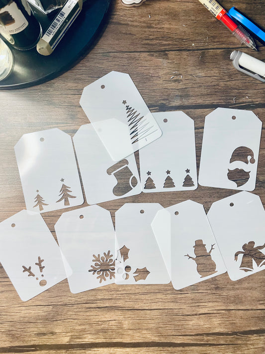 Holiday Tag Stencil Set of 10 (v 2)
