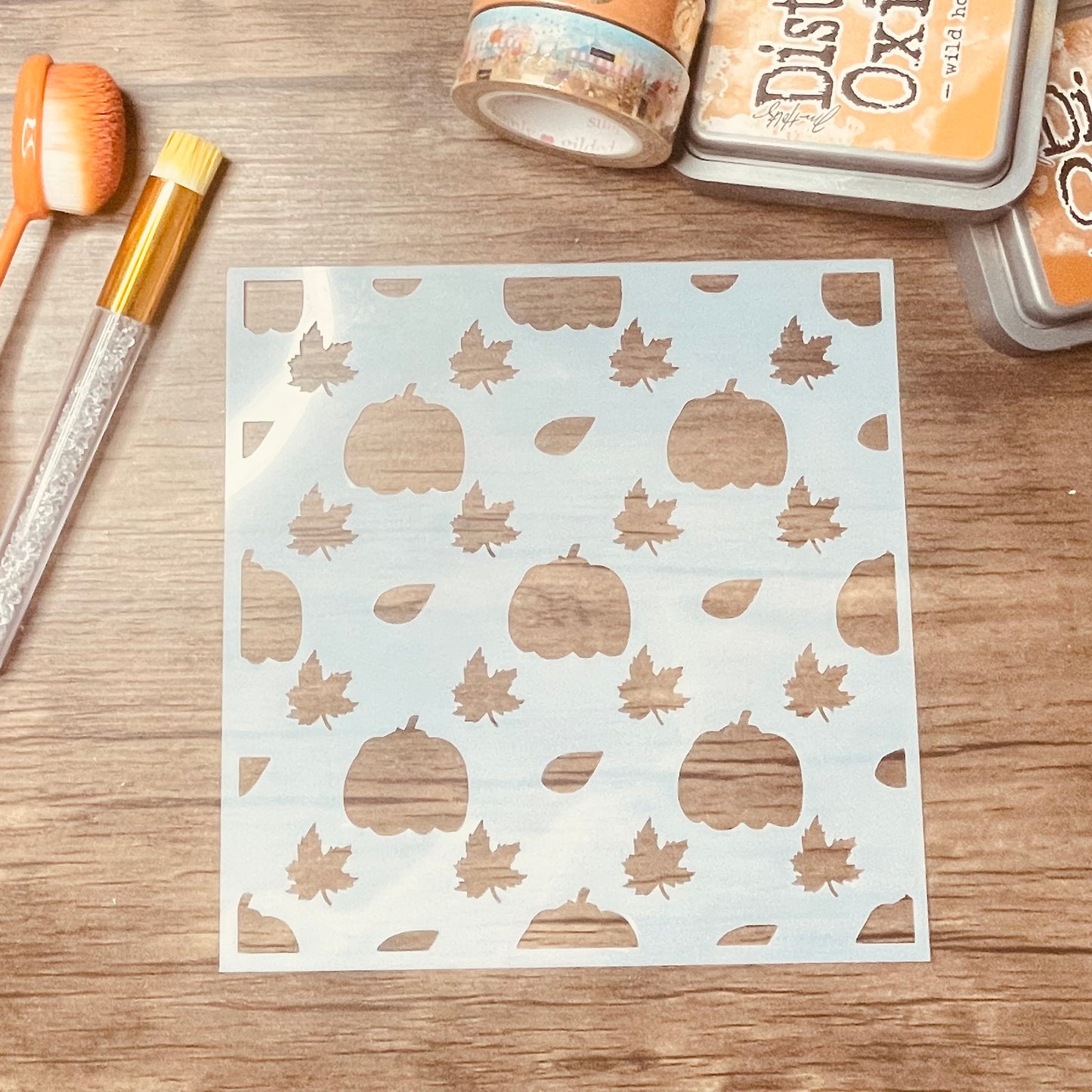 Pumpkin & Leaf Pattern Stencil