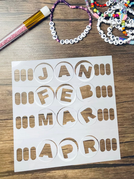 Friendship Bracelets Monthly Header Stencil Jan-Apr