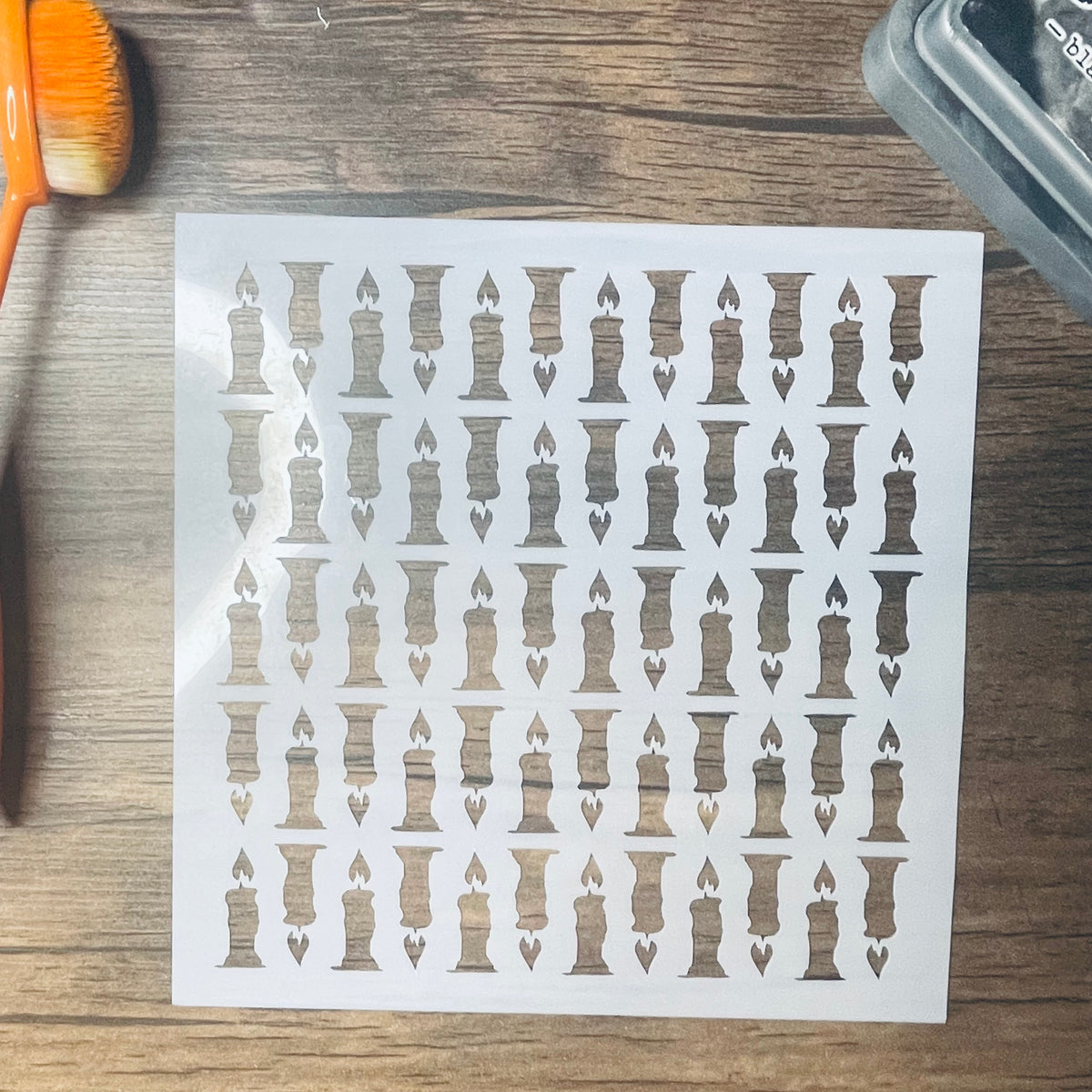 Spooky Candle Pattern Stencil