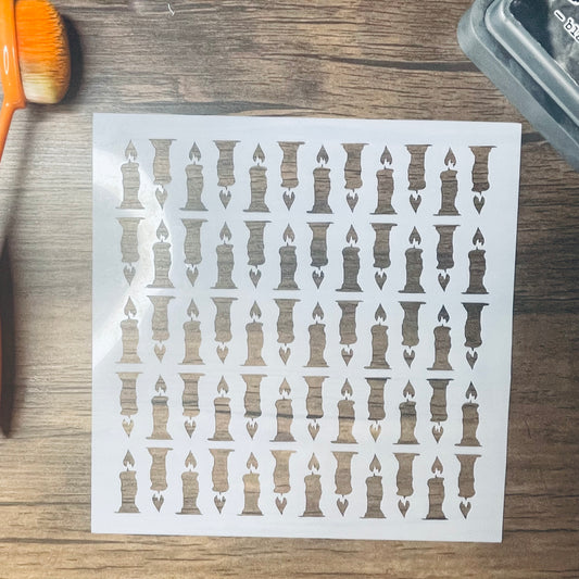 Spooky Candle Pattern Stencil