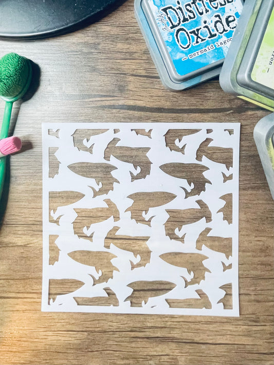 Shark Variety Pattern Stencil