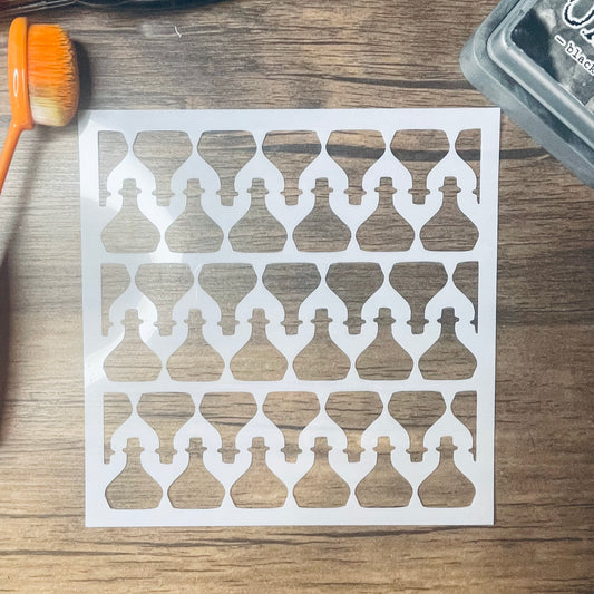 Alternating Potion Bottles Pattern Stencil