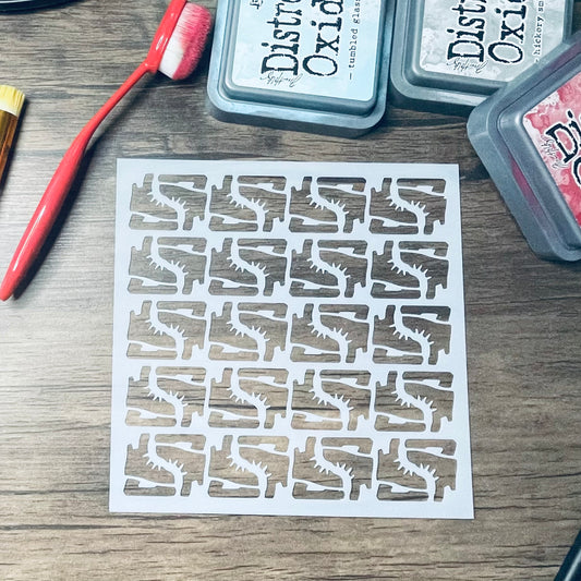 Hockey Skate Pattern Stencil