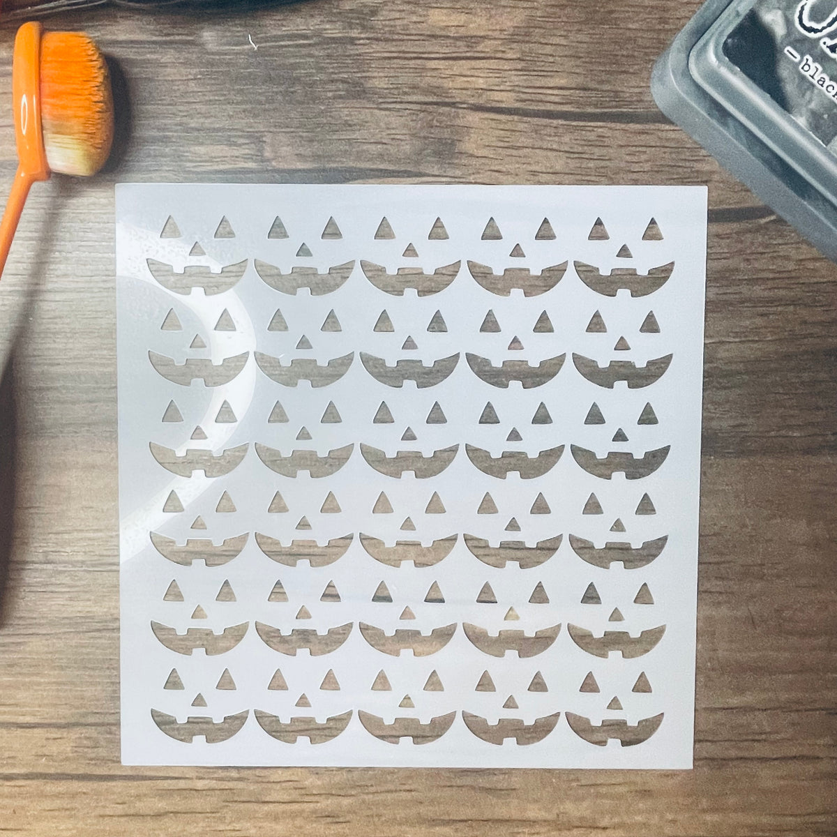 Pumpkin Smiley Faces Pattern Stencil