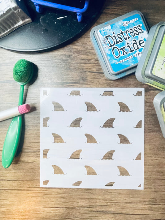 Shark Fin Pattern Stencil