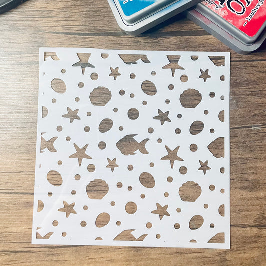 Sea Life Pattern Stencil