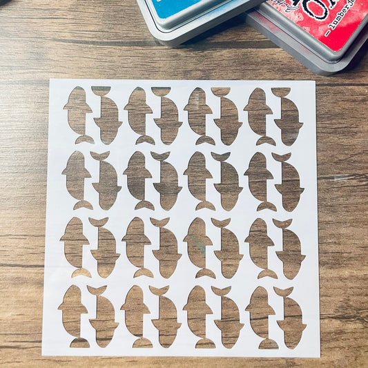 Alternating Whaling Pattern Stencil
