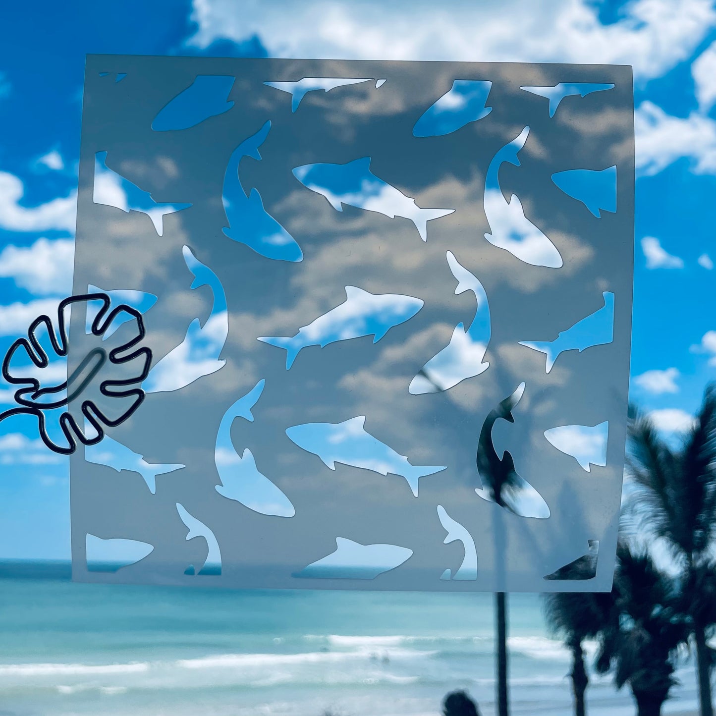 Shark Swarm Pattern Stencil