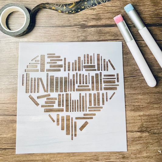 Heart Book Shelf Stencil