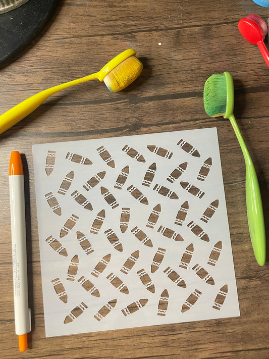 Small Crayon Pattern Stencil