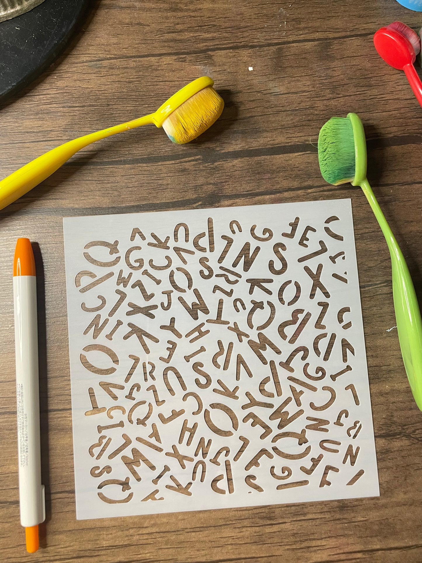 Random Letter Pattern Stencil