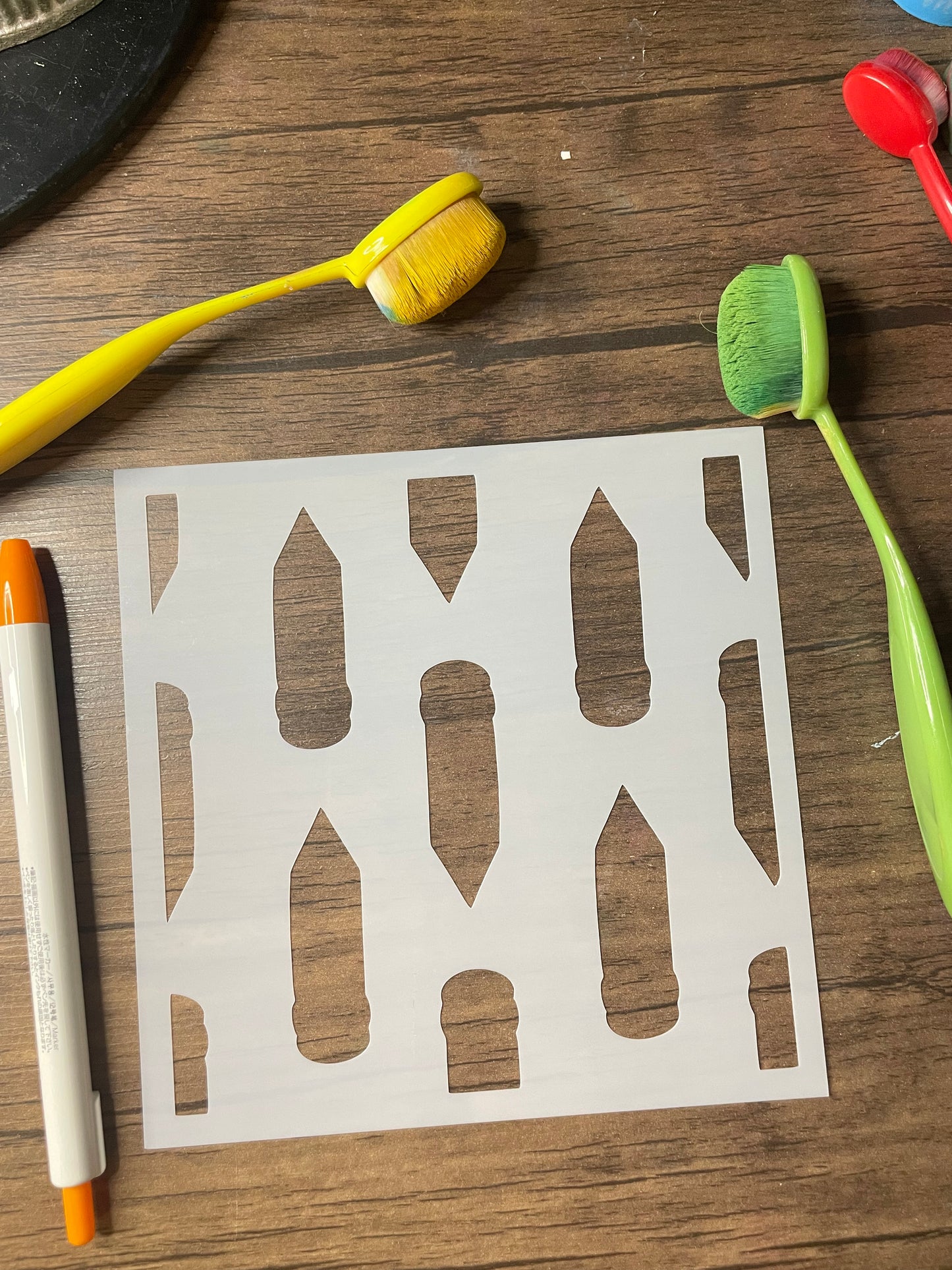 Large Pencil Pattern Stencil