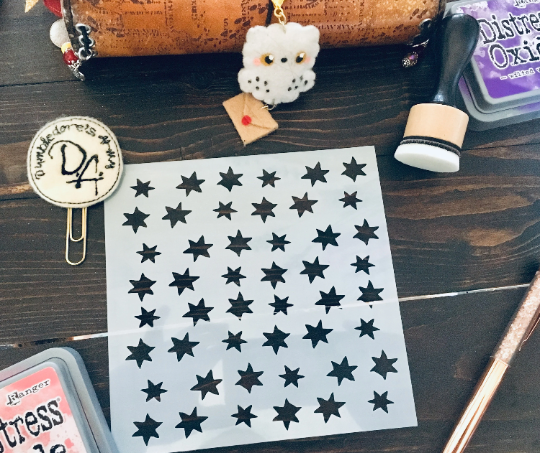 Large book Stars Cover Stencil-art journal stencil, cookie stencil, journal stencil, ink stencil