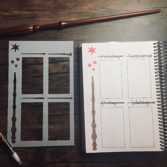 Wand Layout Stencil /Inking cover  Planner/Bullet Journal/Art Journal/Inking Stencil